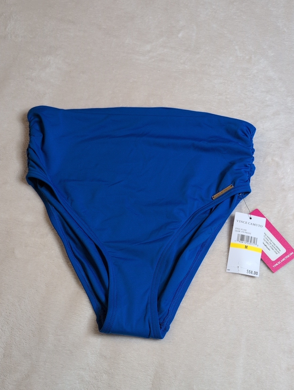Vince Camuto Cobalt Blue High-Waist Bikini Bottoms